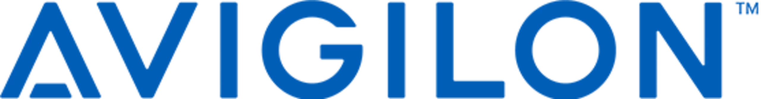 The logo reads 'AVIGILON' in blue text, representing the brand name.