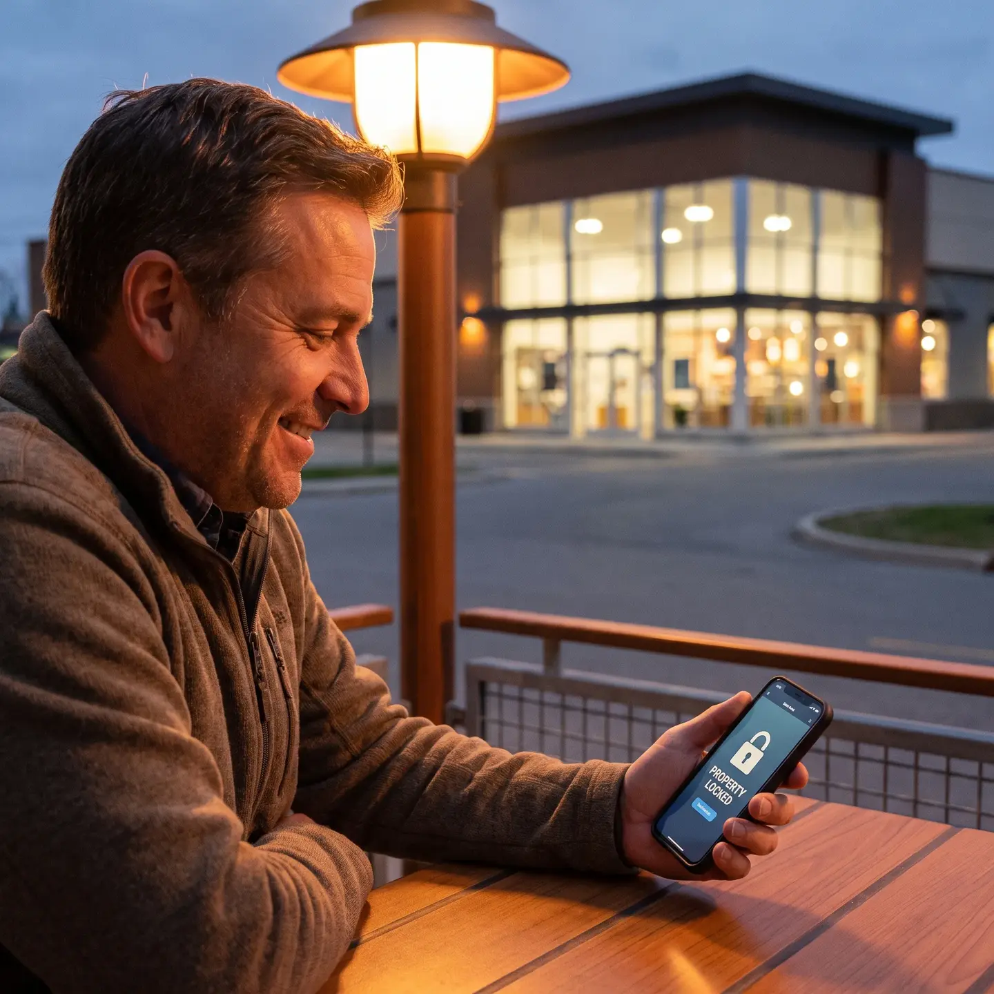 Business owner locking property remotely