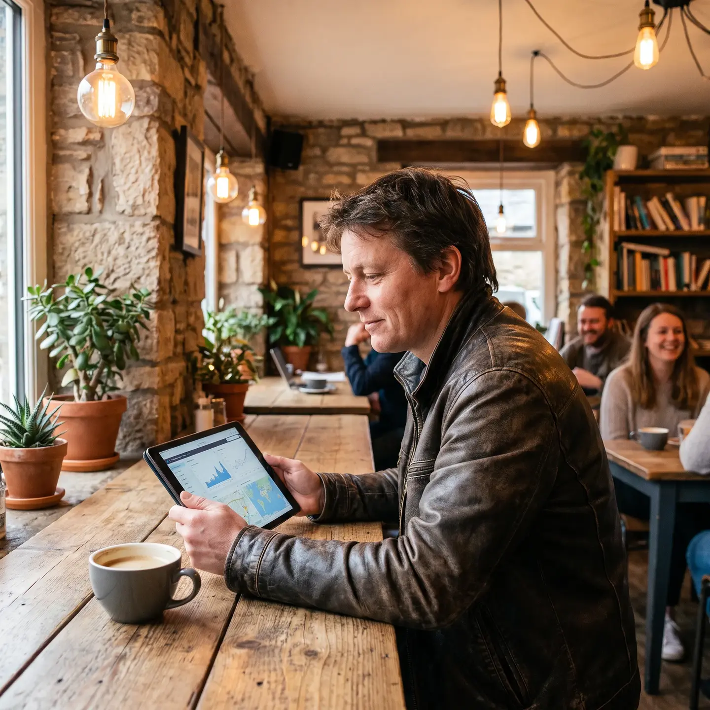 Business owner monitoring multi locations