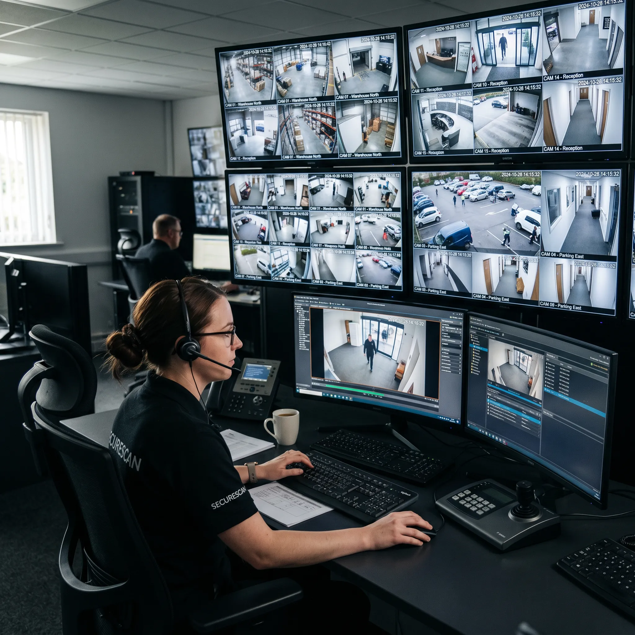 business security systems photograph security monitoring workstation