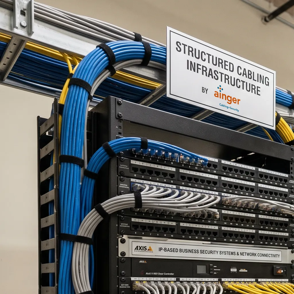 business security systems photograph structured cabling infrastructure