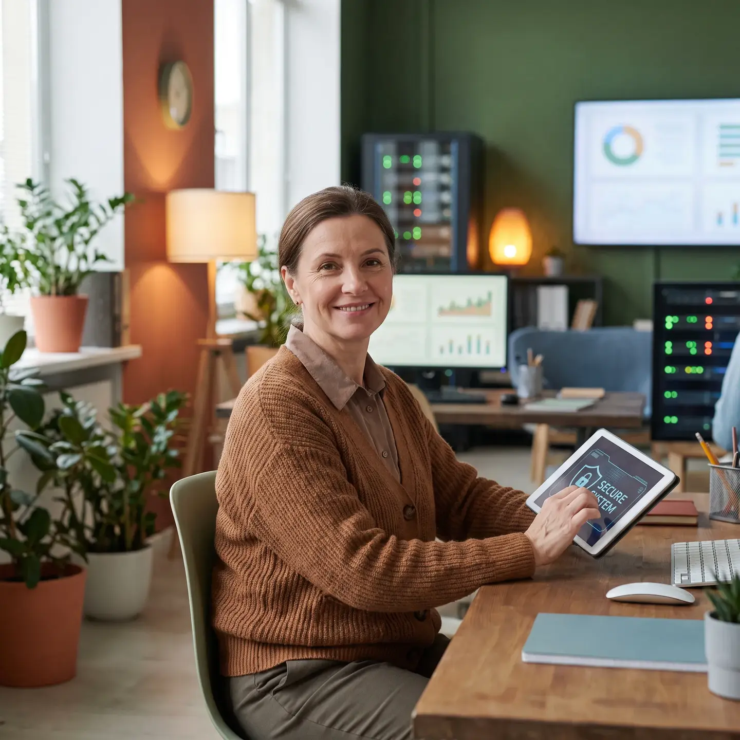 Facility manager in secure office