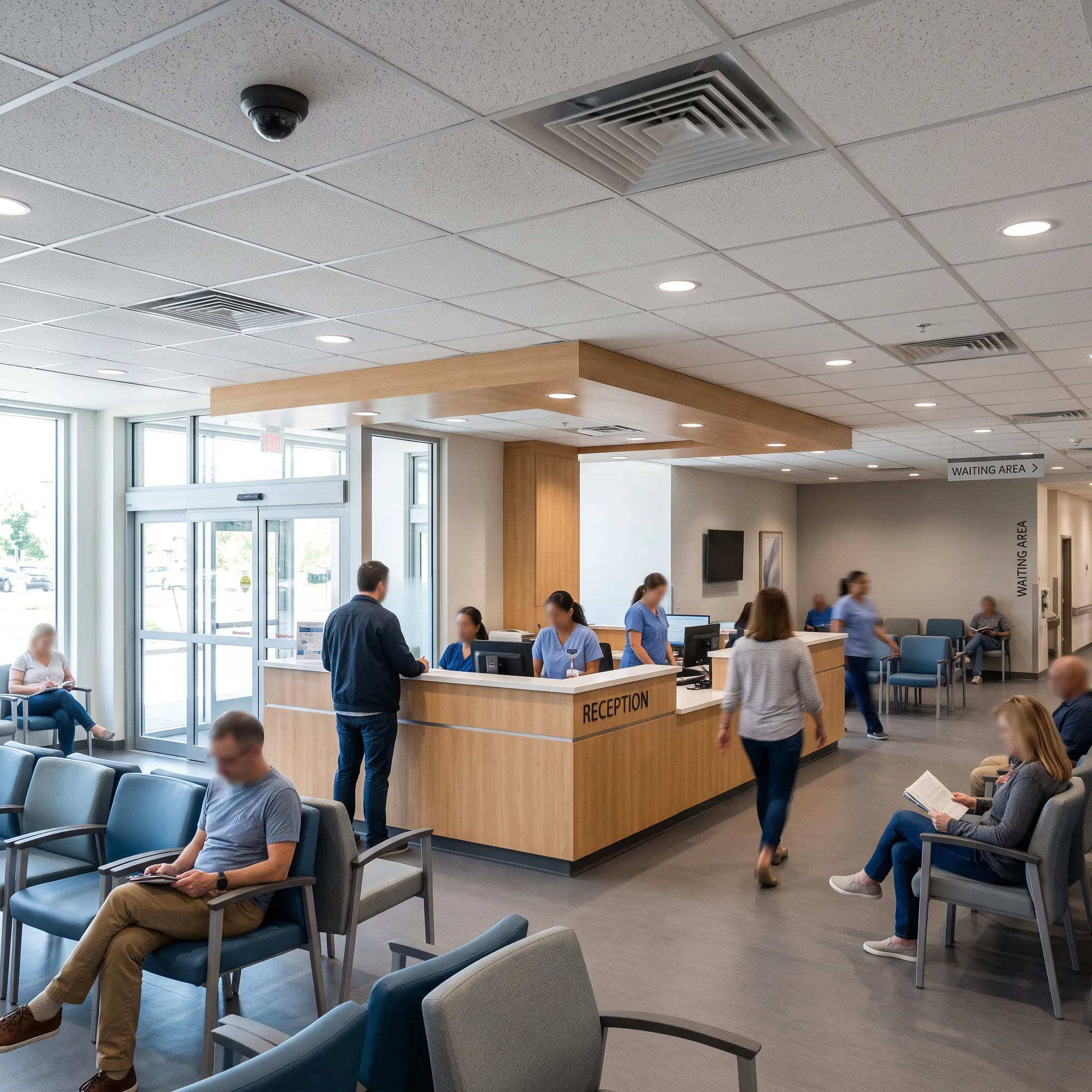 healthcare security reception waiting area camera