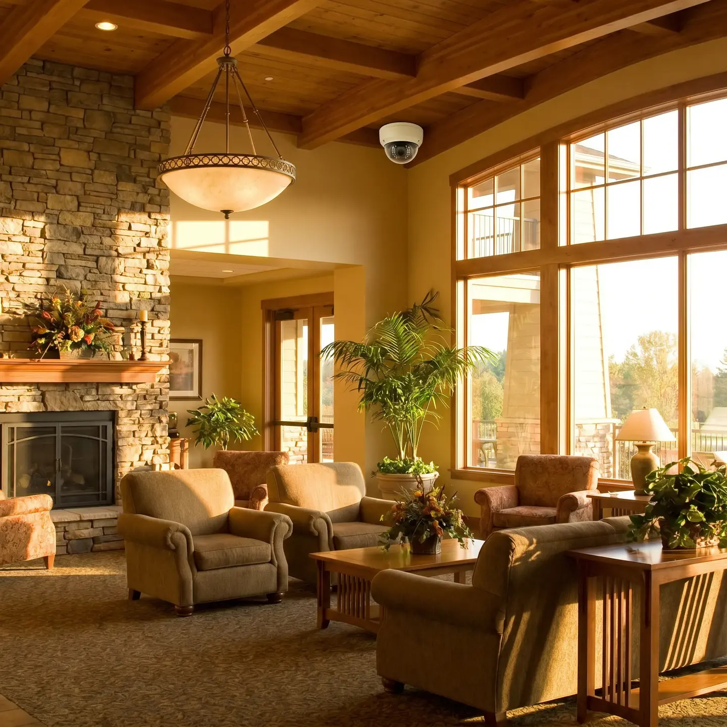 Indoor lobby surveillance camera