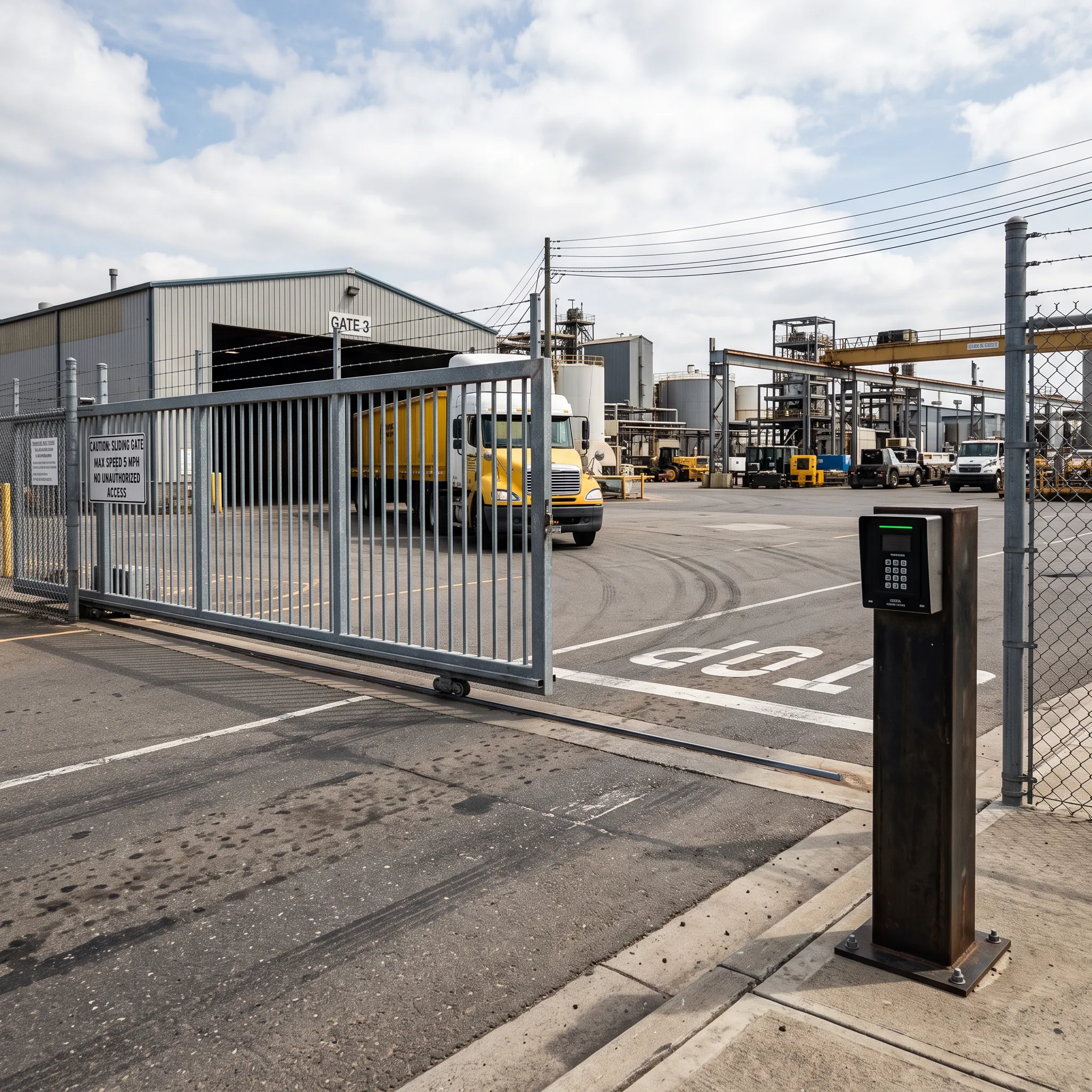 industrial security gate vehicle access control