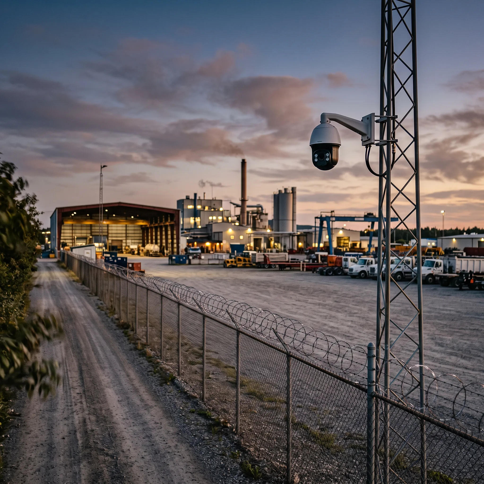 industrial security perimeter fence camera