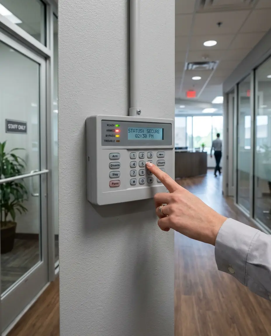 intrusion alarm dsc keypad commercial facility