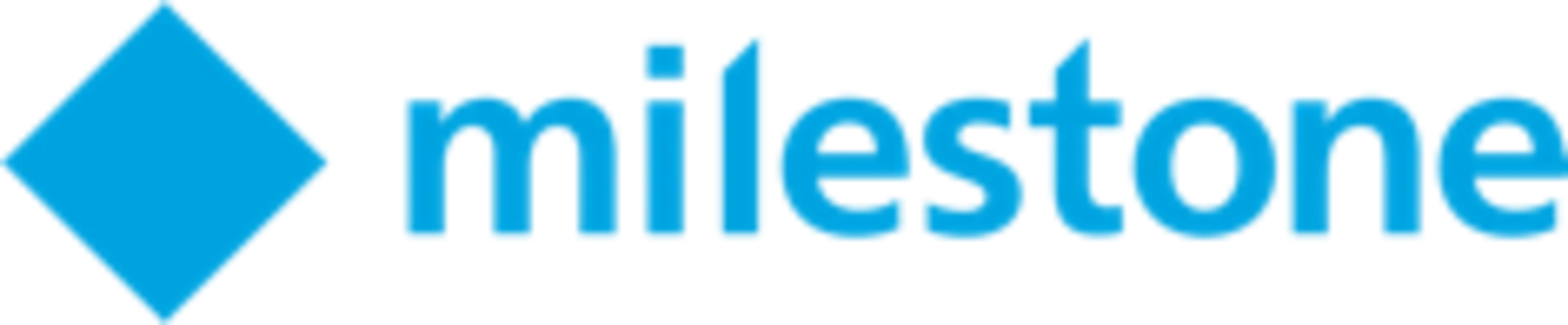 Logo featuring the word 'milestore' in blue with geometric elements, including a diamond shape and lines, suggesting a modern or technological aesthetic.