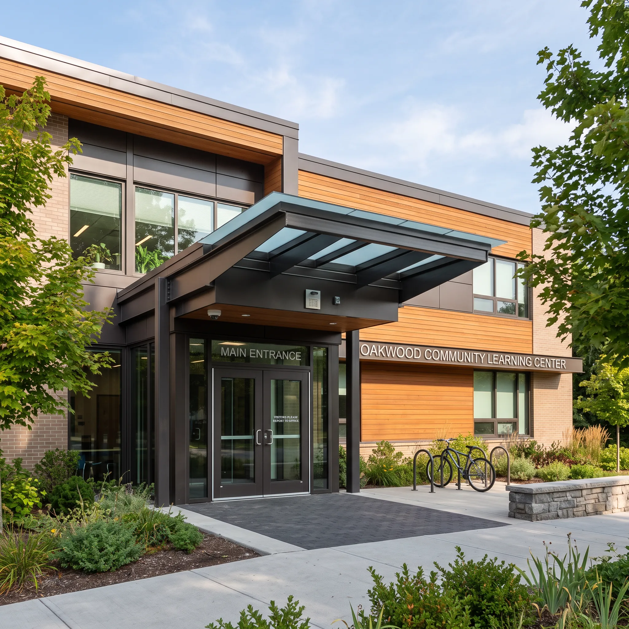 school security building entrance exterior