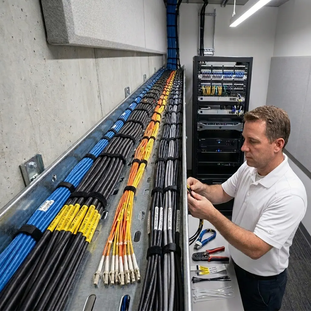 structured av cable tray installation