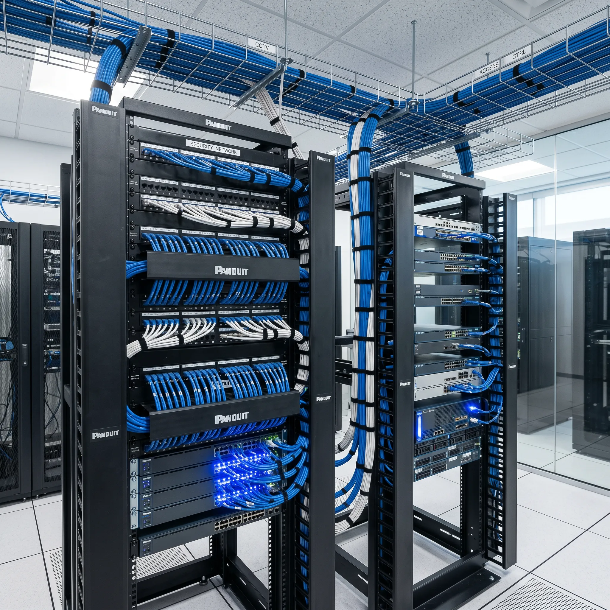 Structured cabling infrastructure supporting commercial security and network systems
