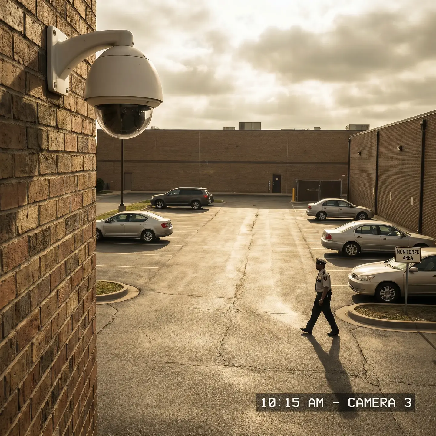 Surveillance camera in parking lot