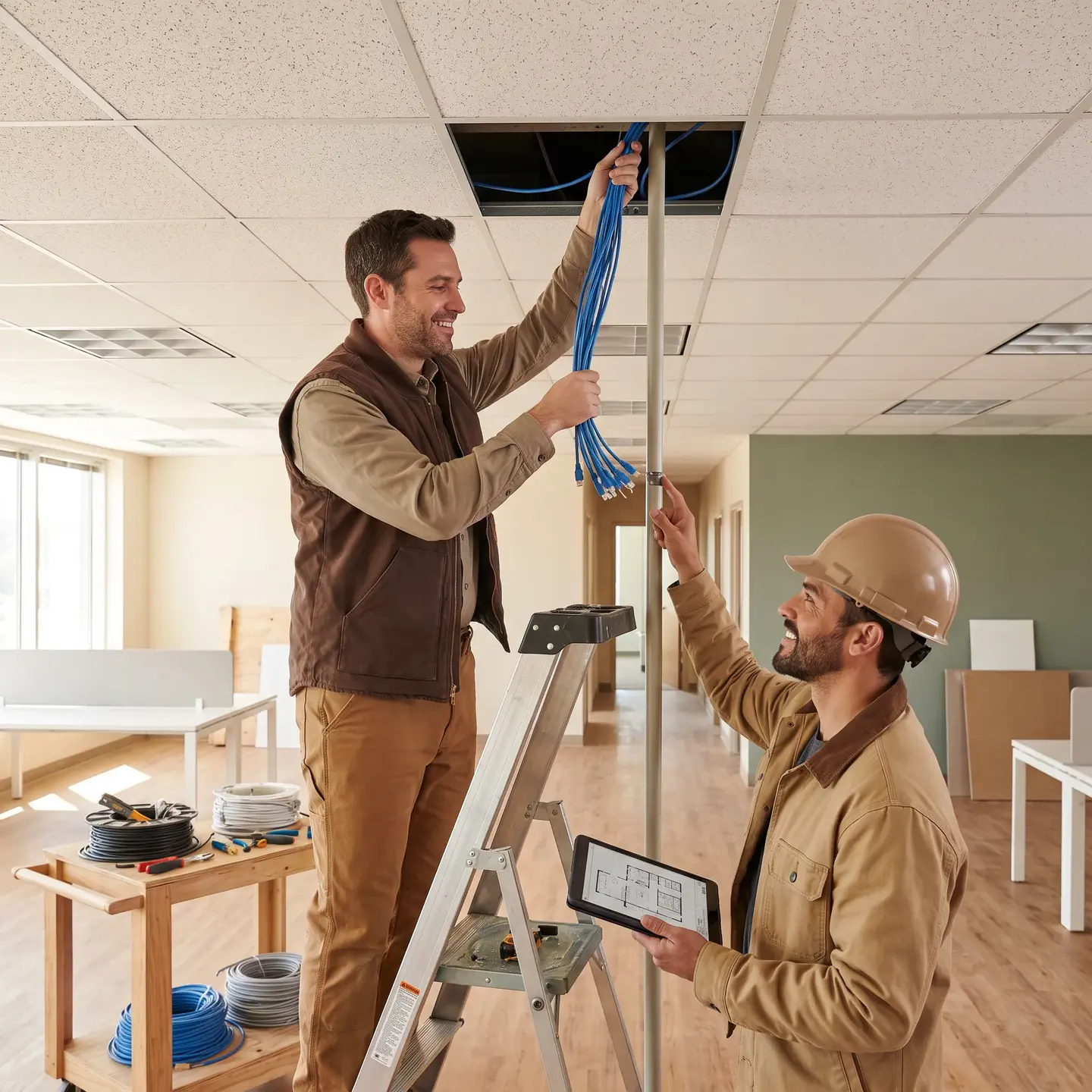 Team sequencing ceiling installation