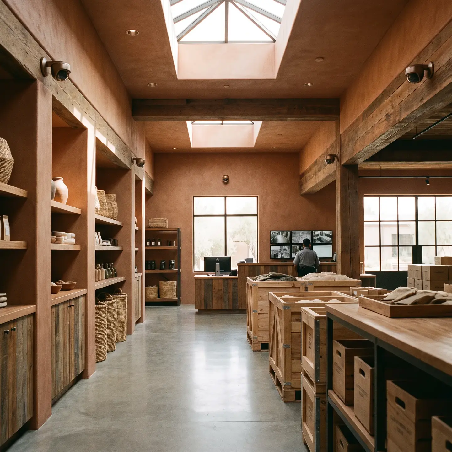 Warehouse with motion sensors